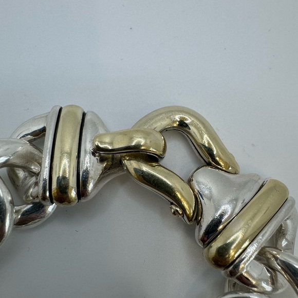 David yurman two tone buckle curb chain bracelet - Picture 10 of 11